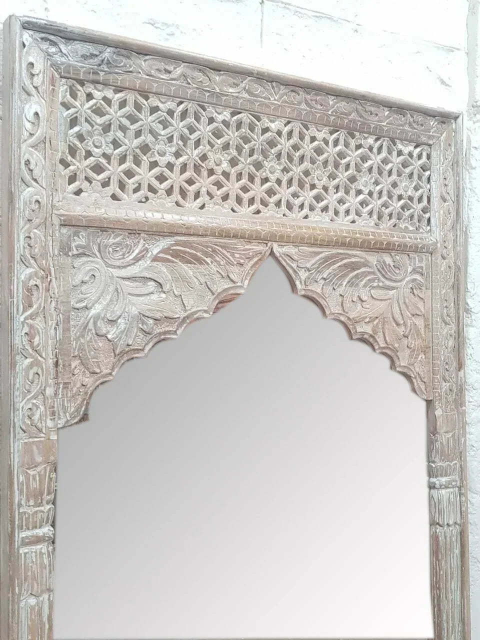 mango wood mirror, carved mirror, mehrab mirror, arched mirror, full length mirror, floor mirror, oversized mirror, islamic mirror, moroccan mirror, whitewash mirror, wall mirror, statement mirror, architectural mirror, jali mirror, mughal mirror, boutique mirror, dressing mirror, traditional mirror, handmade mirror, artisan mirror, premium mirror, quality mirror, durable mirror, elegant mirror, unique mirror, decorative mirror, focal piece mirror, handcrafted in india, sustainable mango wood, whitewash fin