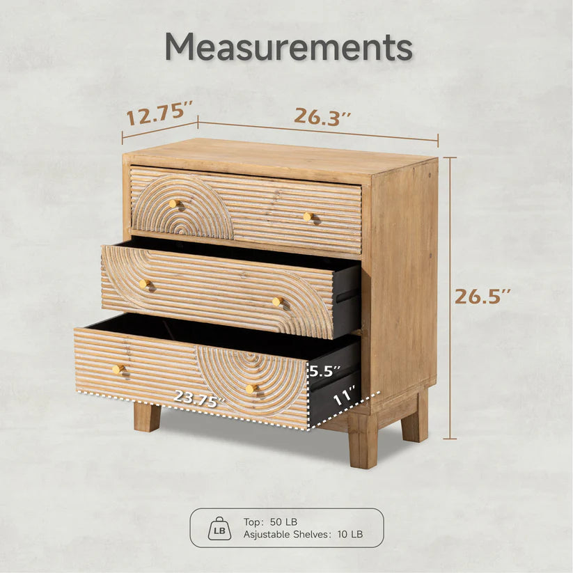 3 drawer nightstand