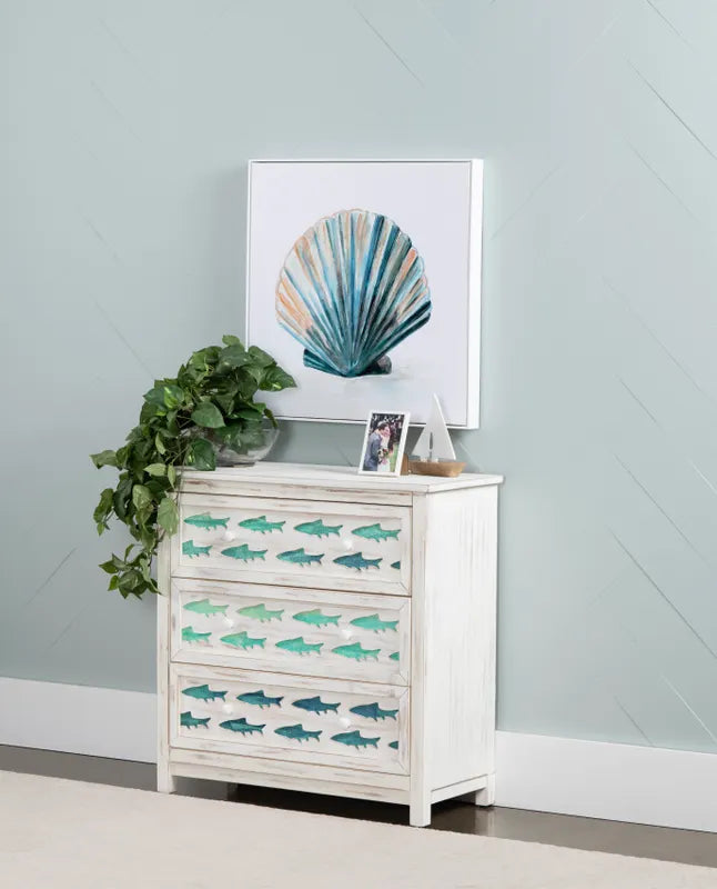  3drawer white wash chest