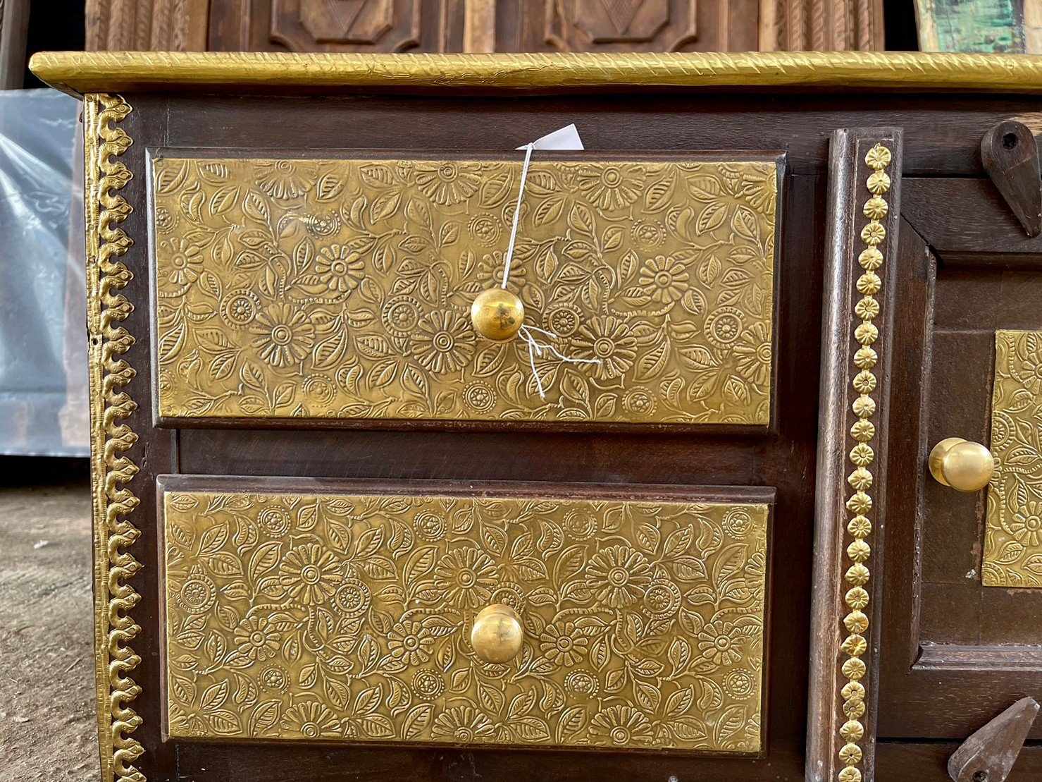 Cabinets with brass design