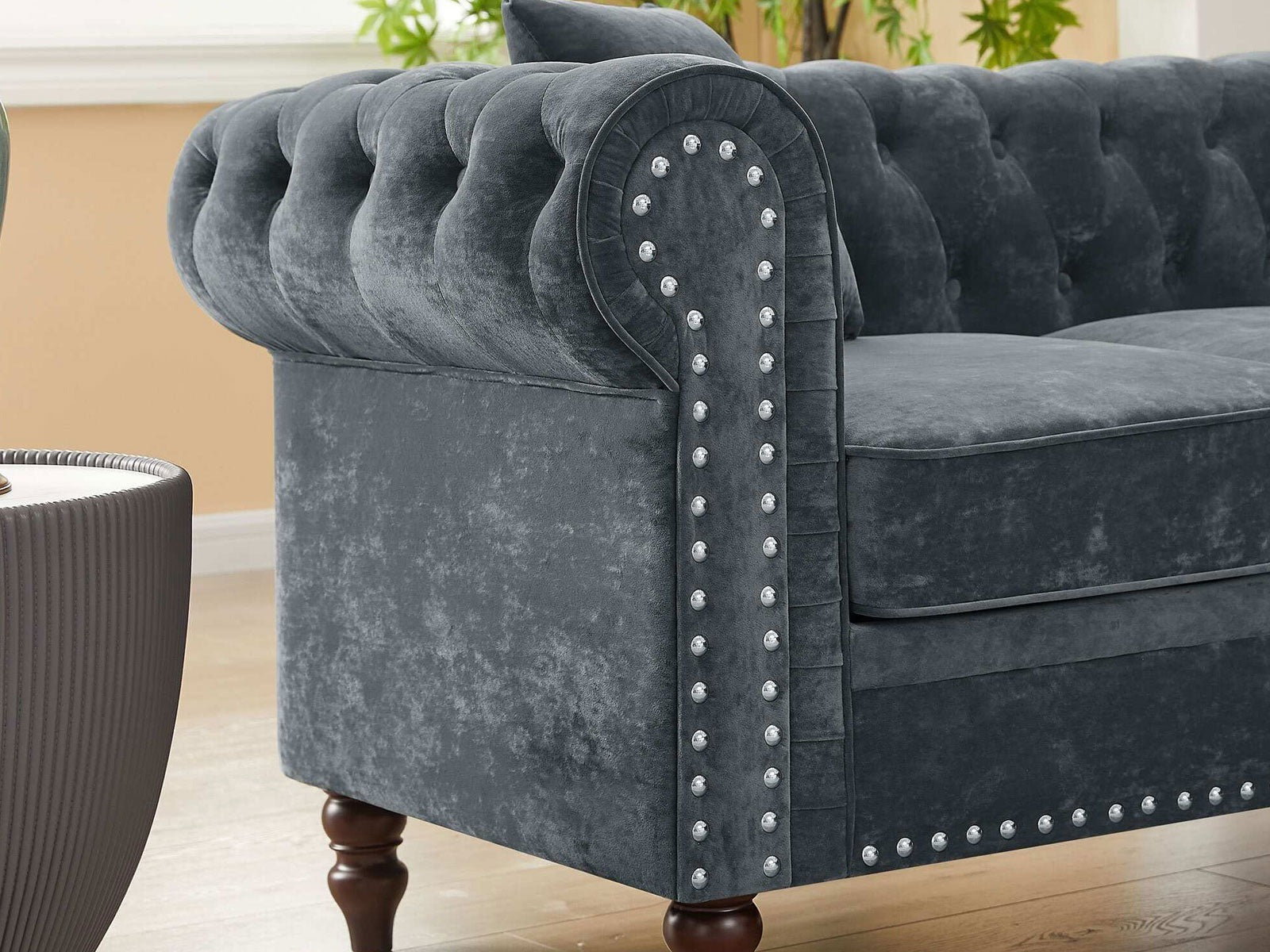 Chesterfield L-Shape Sectional Sofa | Handcrafted Living Room Seating | RIVO HOMES