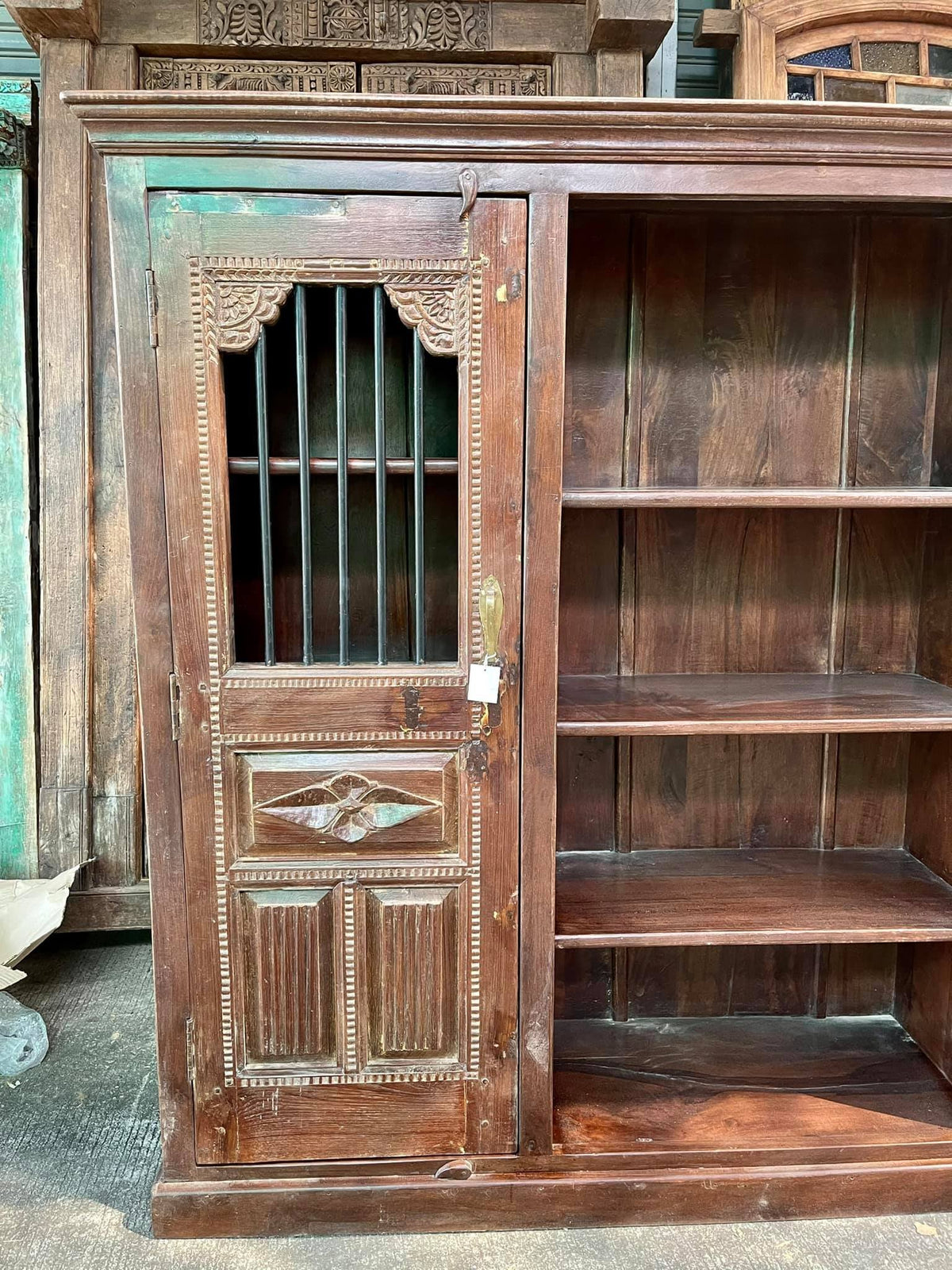  Colonial carved cabinet