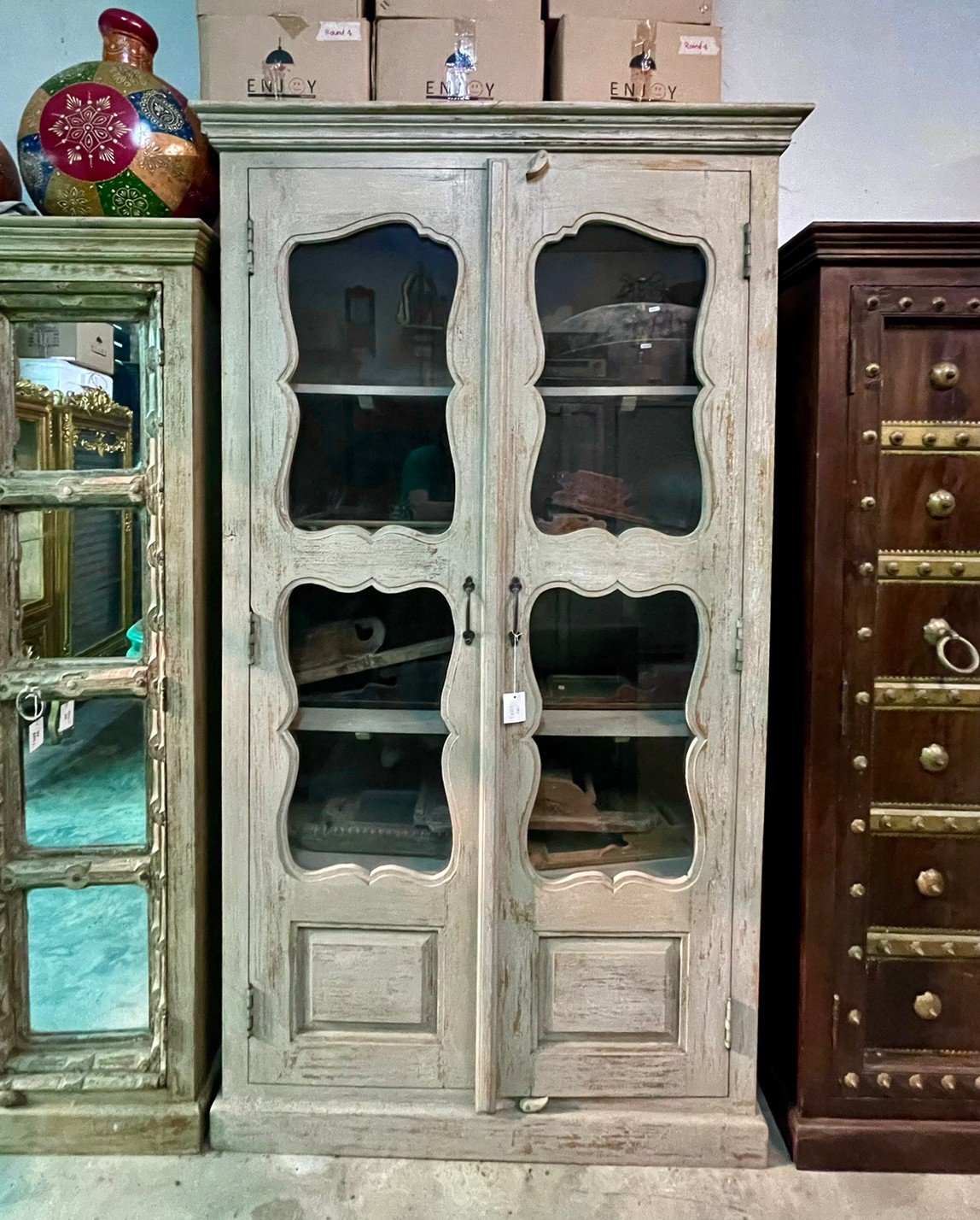 Glass tall cabinet