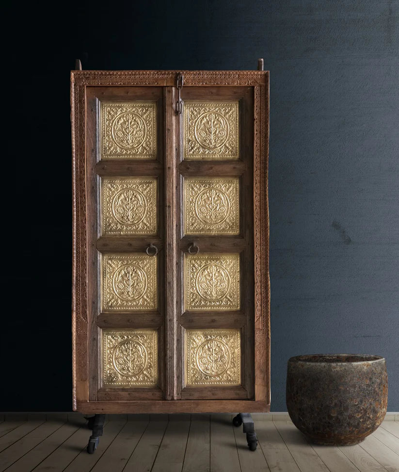 indian carved wood door