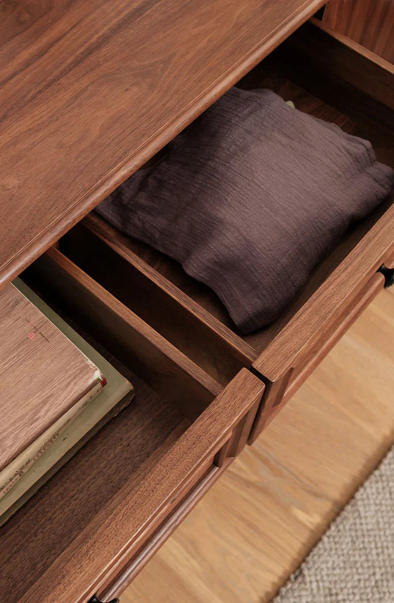 RIVO HOMES Acacia Wood Sideboard | Handcrafted 6-Drawer & 2-Door Console | Multi-Size Storage