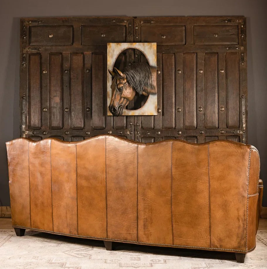 VersaMondo Buffalo Leather Sofa Bed – Convertible 3-Seater by RIVO HOMES