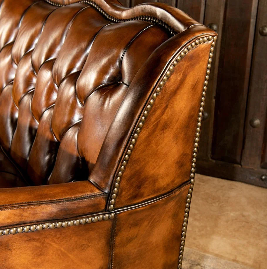 VersaMondo Buffalo Leather Sofa Bed – Convertible 3-Seater by RIVO HOMES