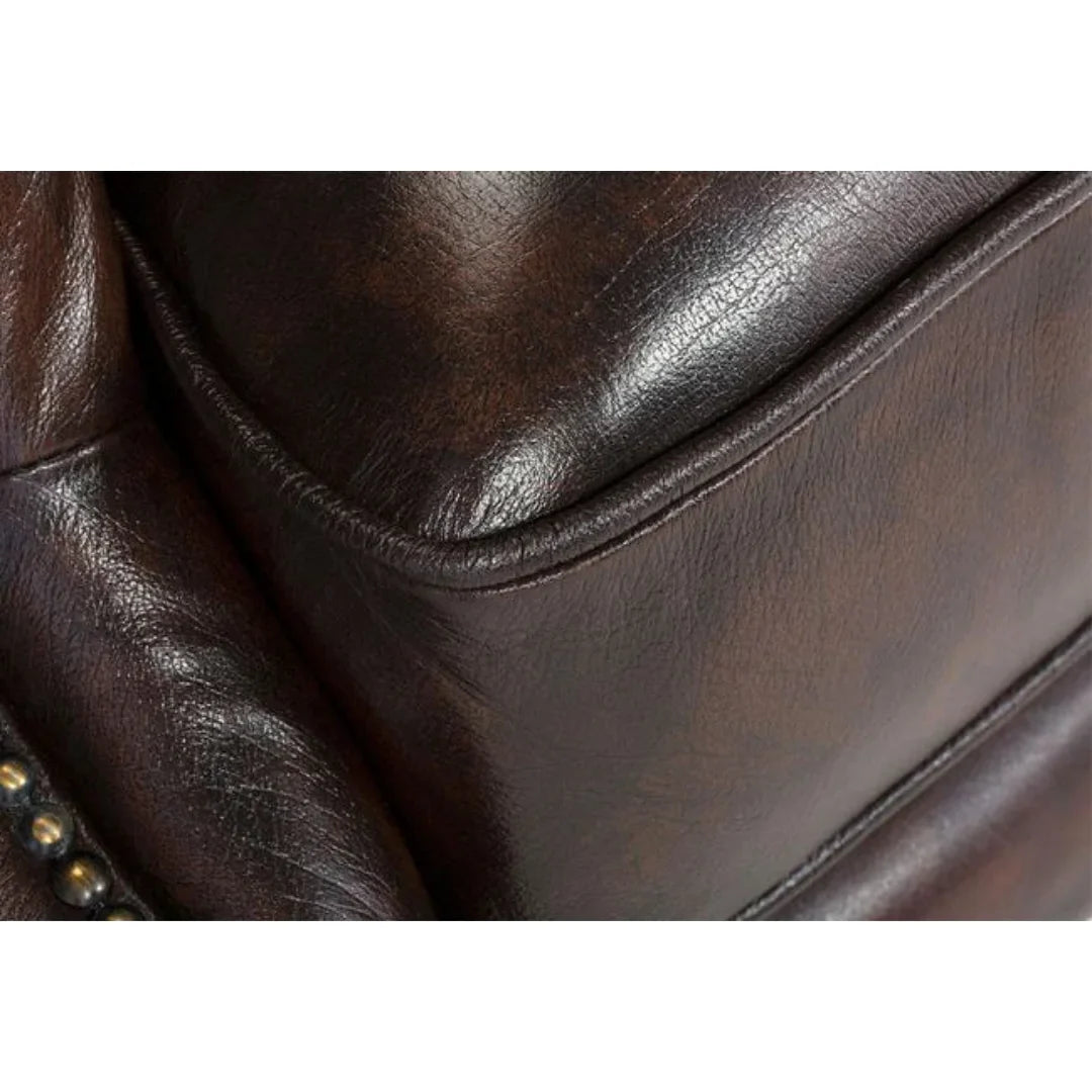Oxford Monarch Wingback Chesterfield 1-Seater – Handcrafted Genuine Leather Armchair by  RIVO HOMES