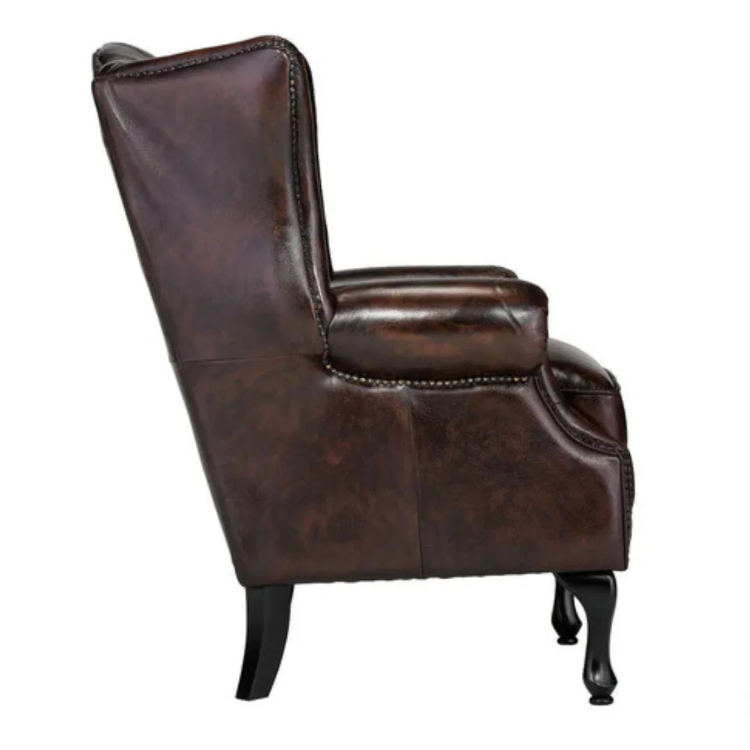 Oxford Monarch Wingback Chesterfield 1-Seater – Handcrafted Genuine Leather Armchair by  RIVO HOMES