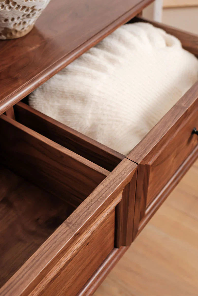 RIVO HOMES Acacia Wood Dresser | Handcrafted 7-Drawer Storage Cabinet | Modern Farmhouse Design - 150x45x85 cm