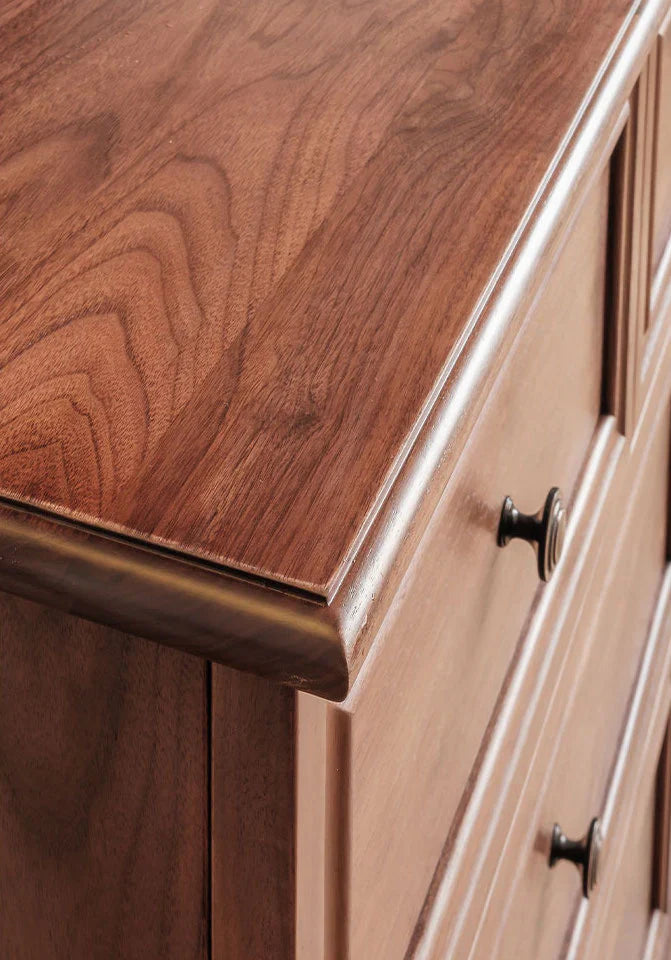 RIVO HOMES Acacia Wood Dresser | Handcrafted 7-Drawer Storage Cabinet | Modern Farmhouse Design - 150x45x85 cm