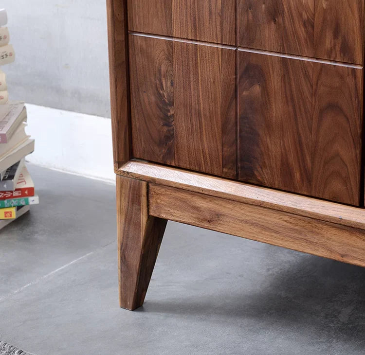 Modern Acacia Wood Display Cabinet | Tall Storage Unit with Glass Doors | Wine Rack & Bar Cabinet | RIVO HOMES