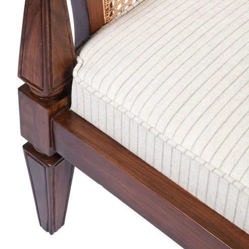 Handcrafted Solid Mango Wood Cane Chair – Single & Three Seater