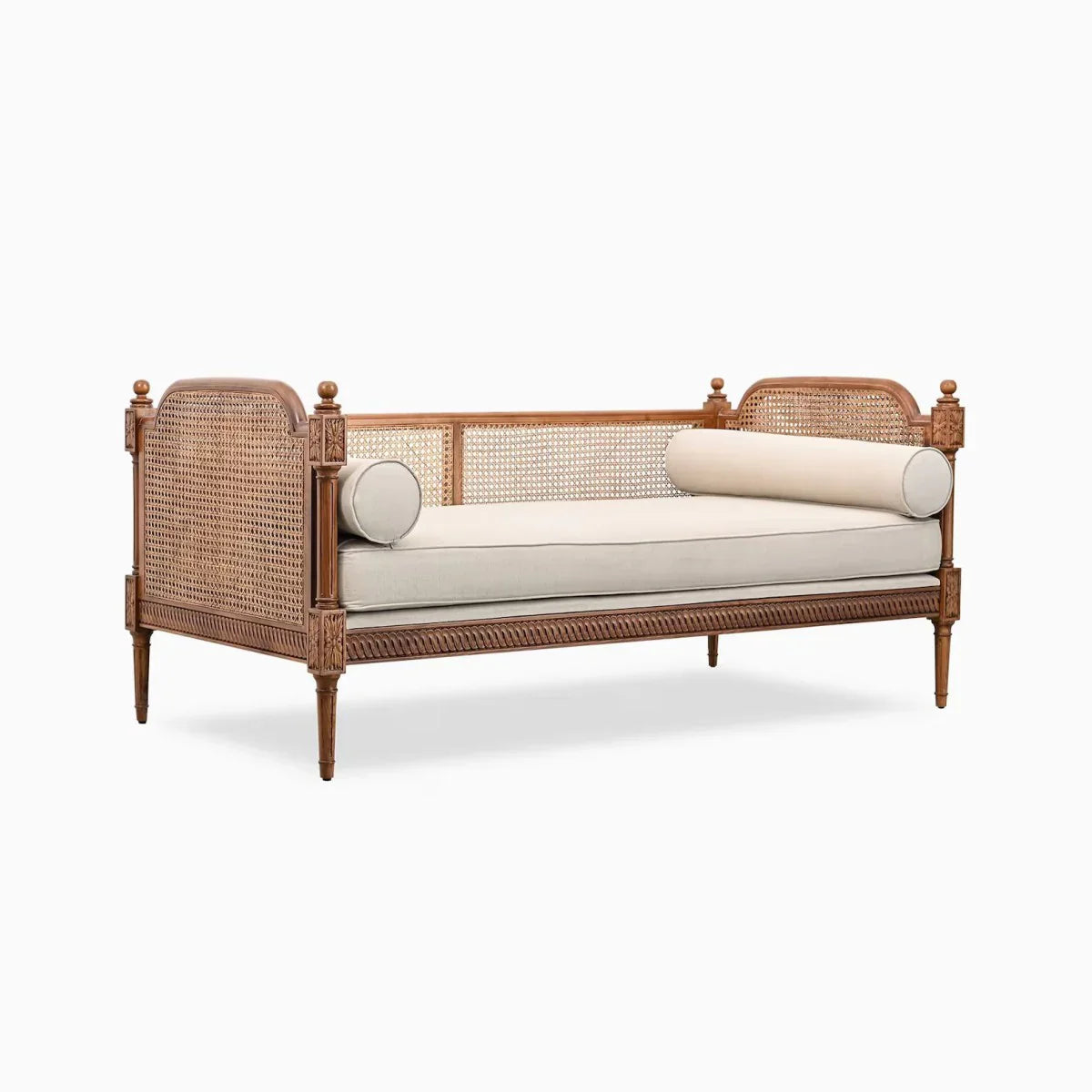 Sereno Natura Rattan Daybed – Handcrafted Solid Wood & Woven Elegance by RIVO HOMES