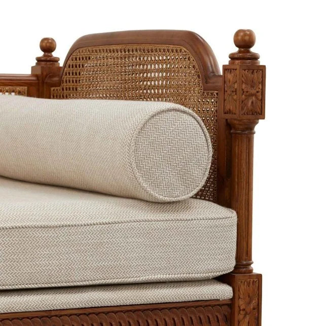 Sereno Natura Rattan Daybed – Handcrafted Solid Wood & Woven Elegance by RIVO HOMES