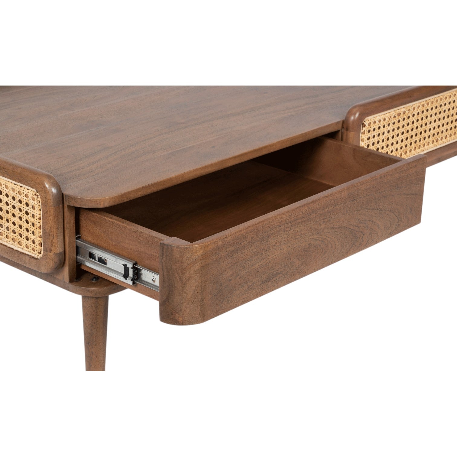 Linea Coffee Table | Handcrafted Mango Wood & Cane Living Room Table | RIVO HOMES