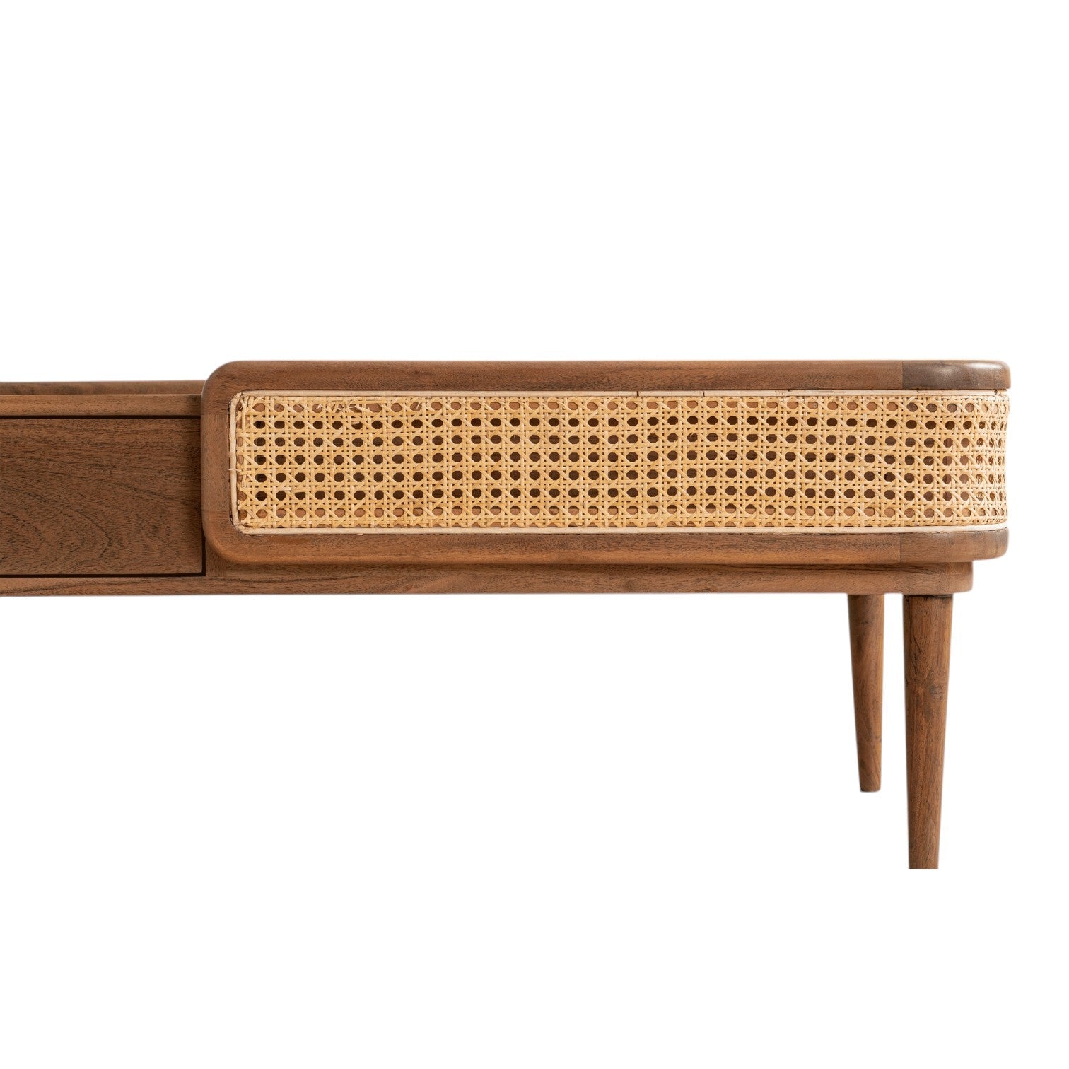 Linea Coffee Table | Handcrafted Mango Wood & Cane Living Room Table | RIVO HOMES