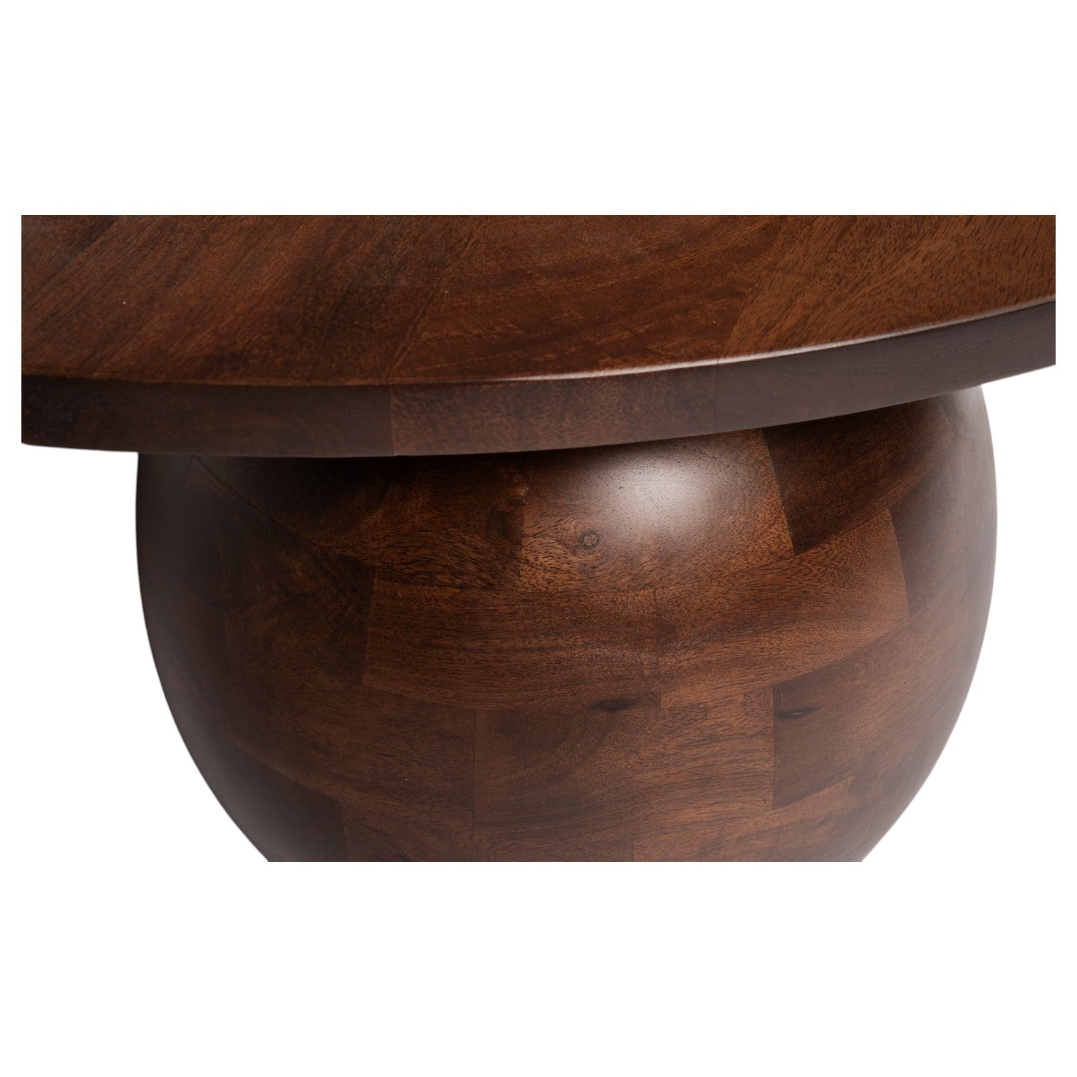 Orb Round Coffee Table | Handcrafted Mango Wood Living Room Centerpiece | RIVO HOMES