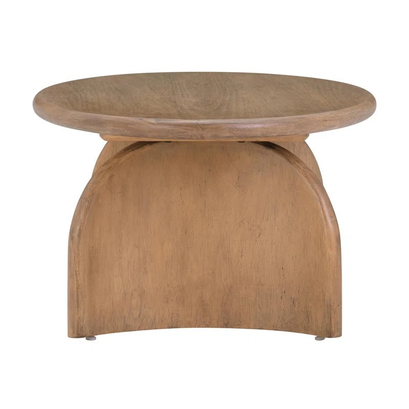 Oval Solid Wood Coffee Table | Modern Sculptural Base | Natural Wood Living Room Centerpiece | RIVO HOMES