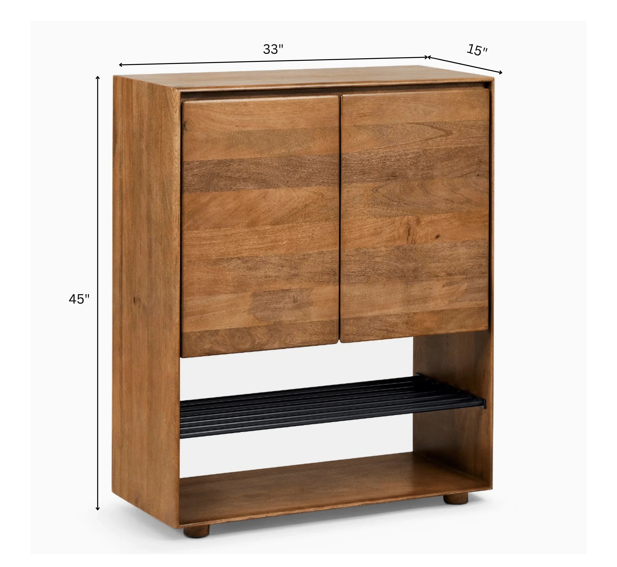 Nest 6-Tier Solid Mango Wood Shoe Cabinet – Handcrafted Organizer in Teak Finish by RIVO HOMES