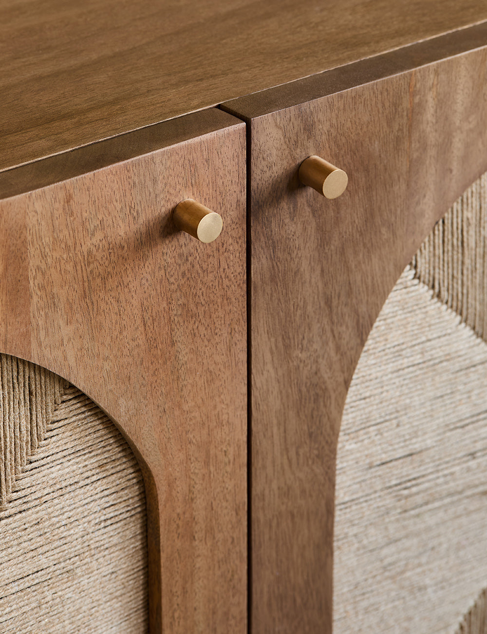 Arcadia Sideboard | Handcrafted Solid Mango Wood Cabinet with Woven Doors | RIVO HOMES