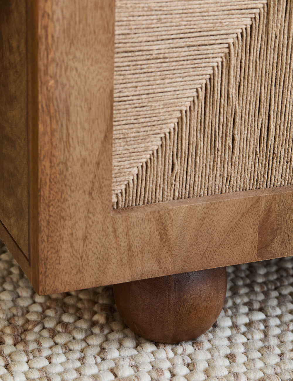 Arcadia Sideboard | Handcrafted Solid Mango Wood Cabinet with Woven Doors | RIVO HOMES