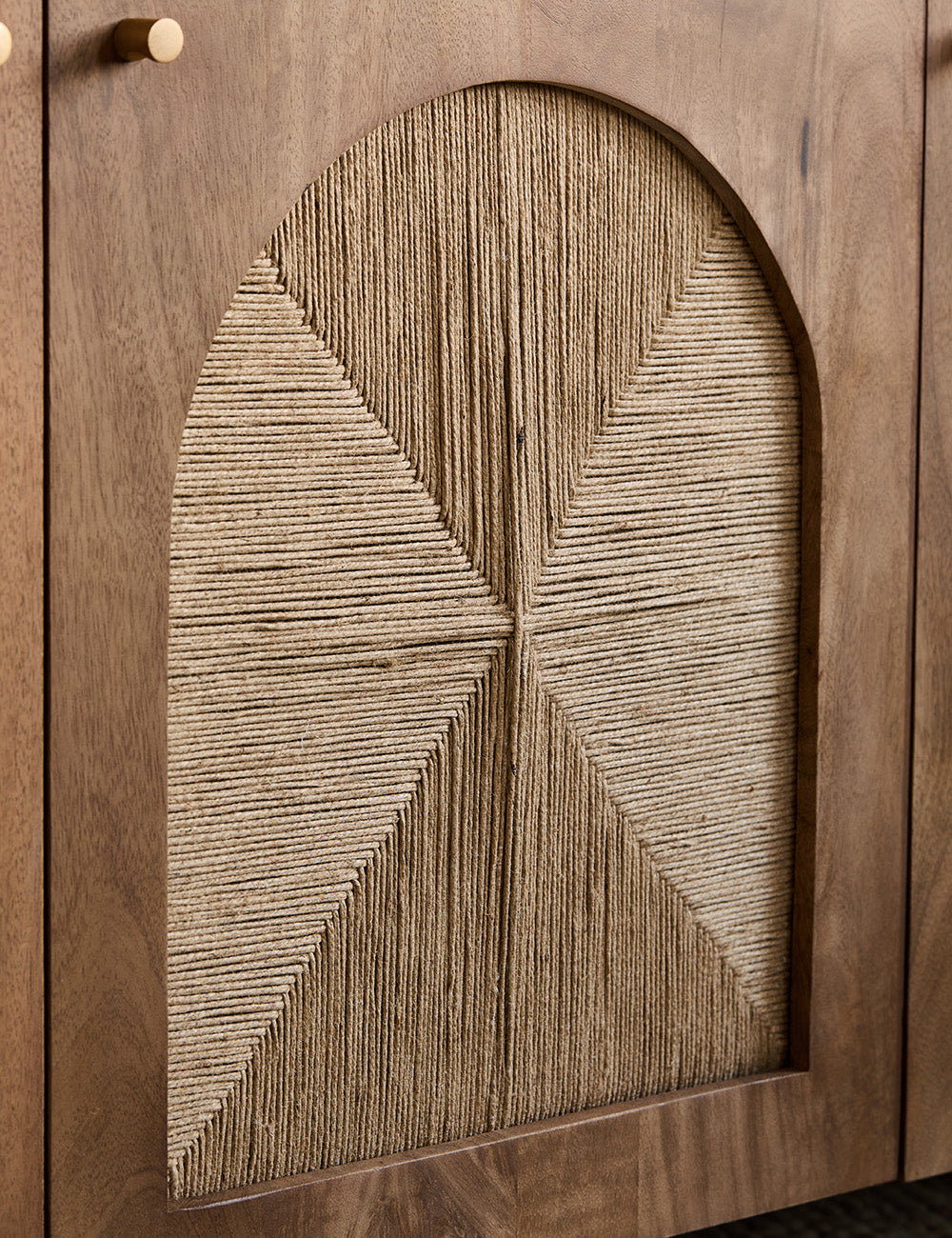 Arcadia Sideboard | Handcrafted Solid Mango Wood Cabinet with Woven Doors | RIVO HOMES