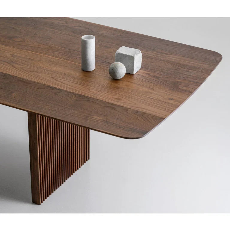 Regent Classico Solid Wood Dining Table – Brown Finish, Contemporary Design by RIVO HOMES
