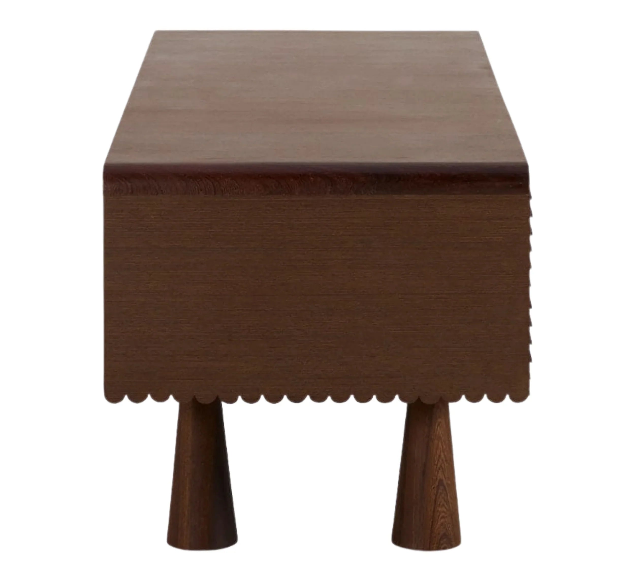 MangoNest Solid Mango Wood Center Table with 2 Drawers – Dark Walnut Finish, Handcrafted by RIVO HOMES