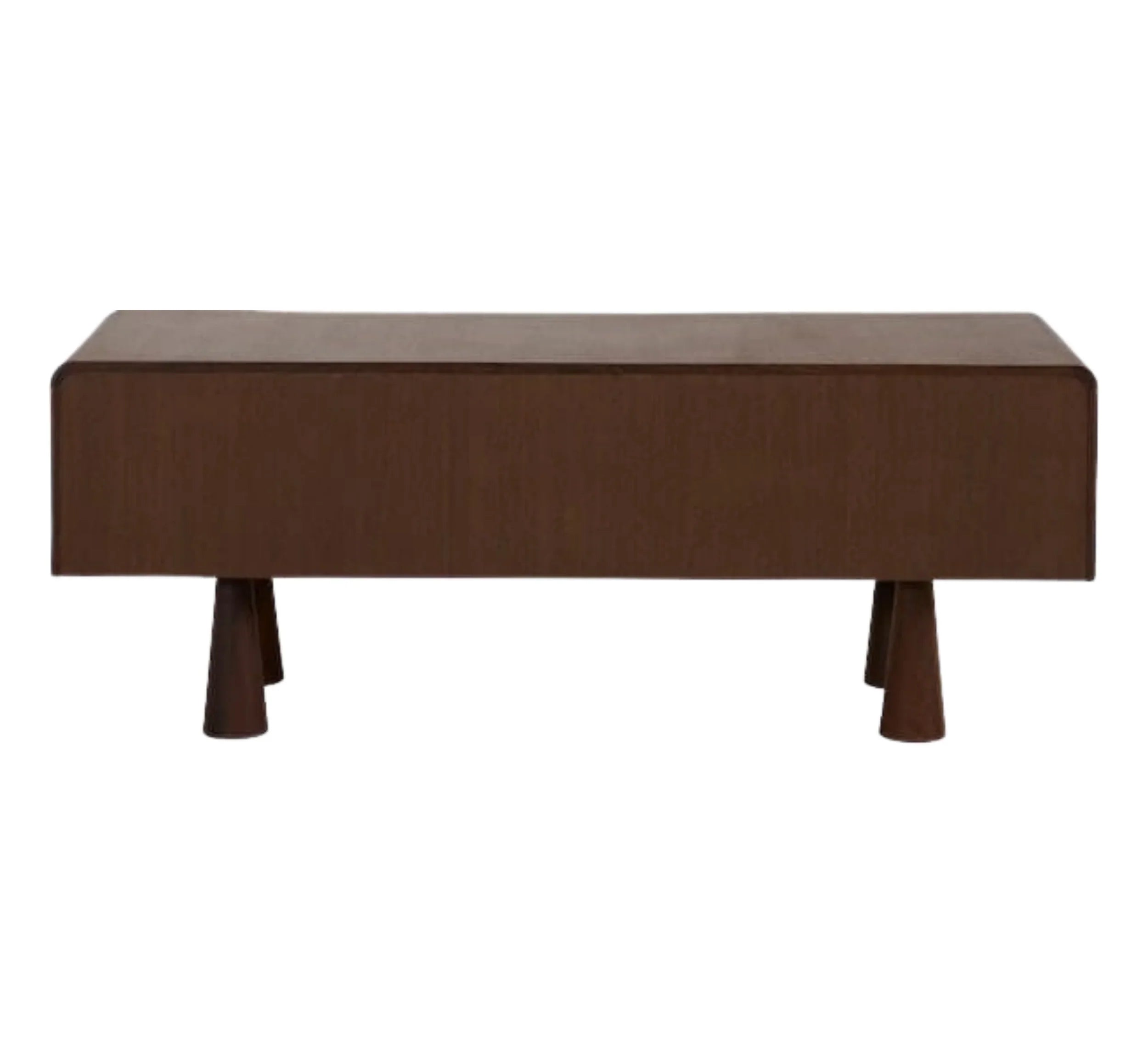 MangoNest Solid Mango Wood Center Table with 2 Drawers – Dark Walnut Finish, Handcrafted by RIVO HOMES