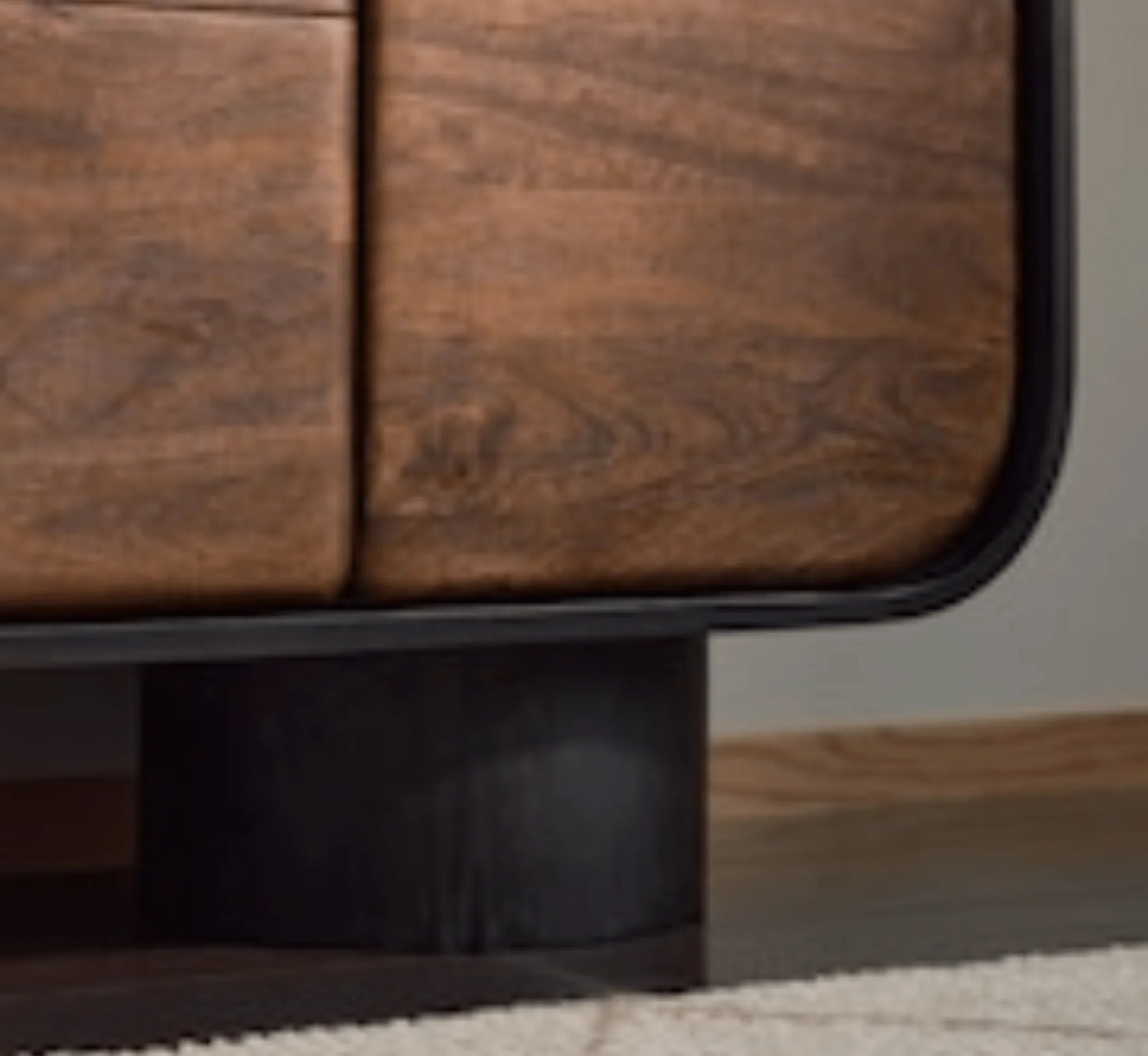 NoirModern Black-Walnut Solid Mango Wood TV Console – Handcrafted Entertainment Unit by RIVO HOMES