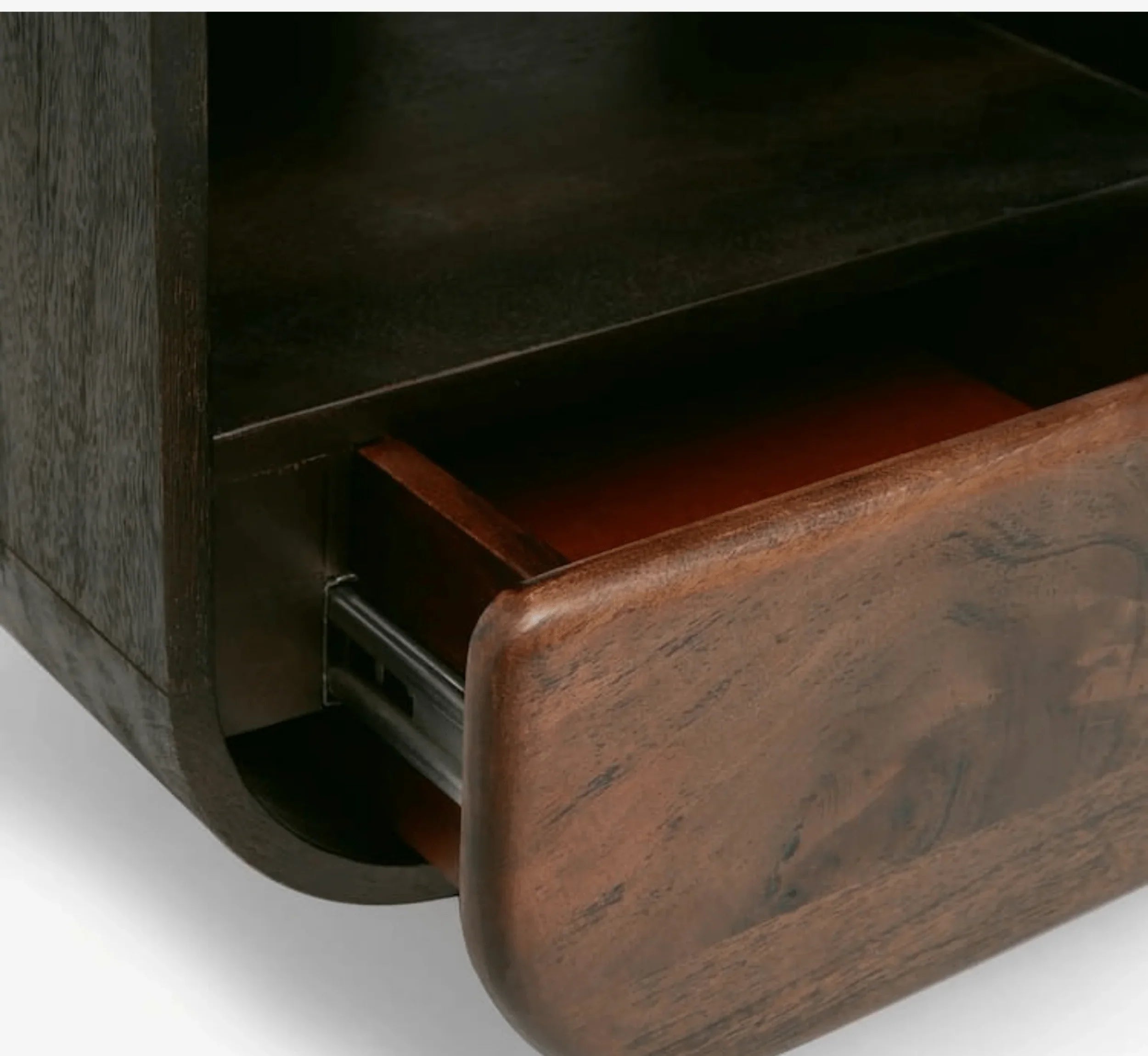NoirModern Black-Walnut Solid Mango Wood TV Console – Handcrafted Entertainment Unit by RIVO HOMES