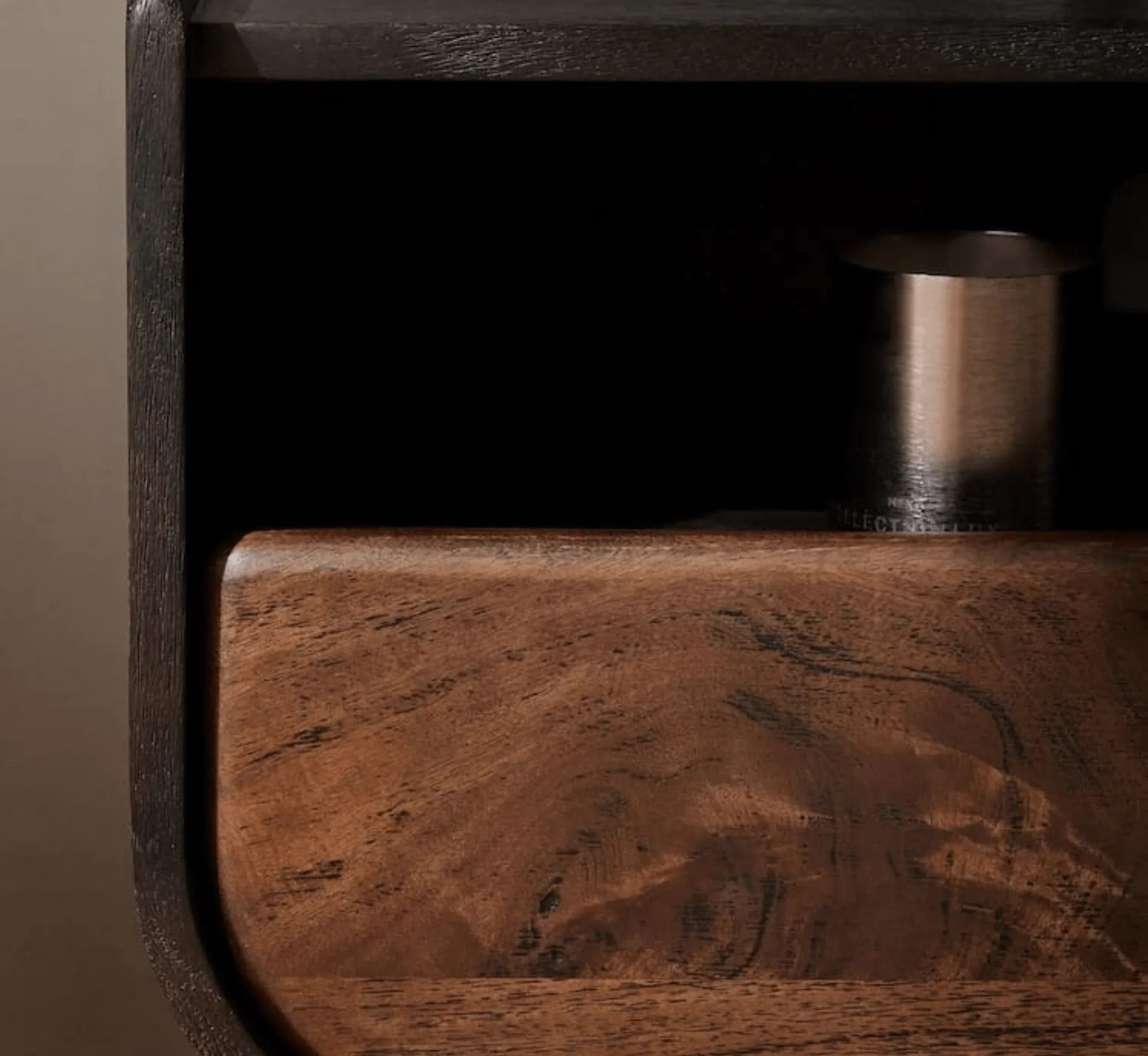 NoirModern Black-Walnut Solid Mango Wood TV Console – Handcrafted Entertainment Unit by RIVO HOMES