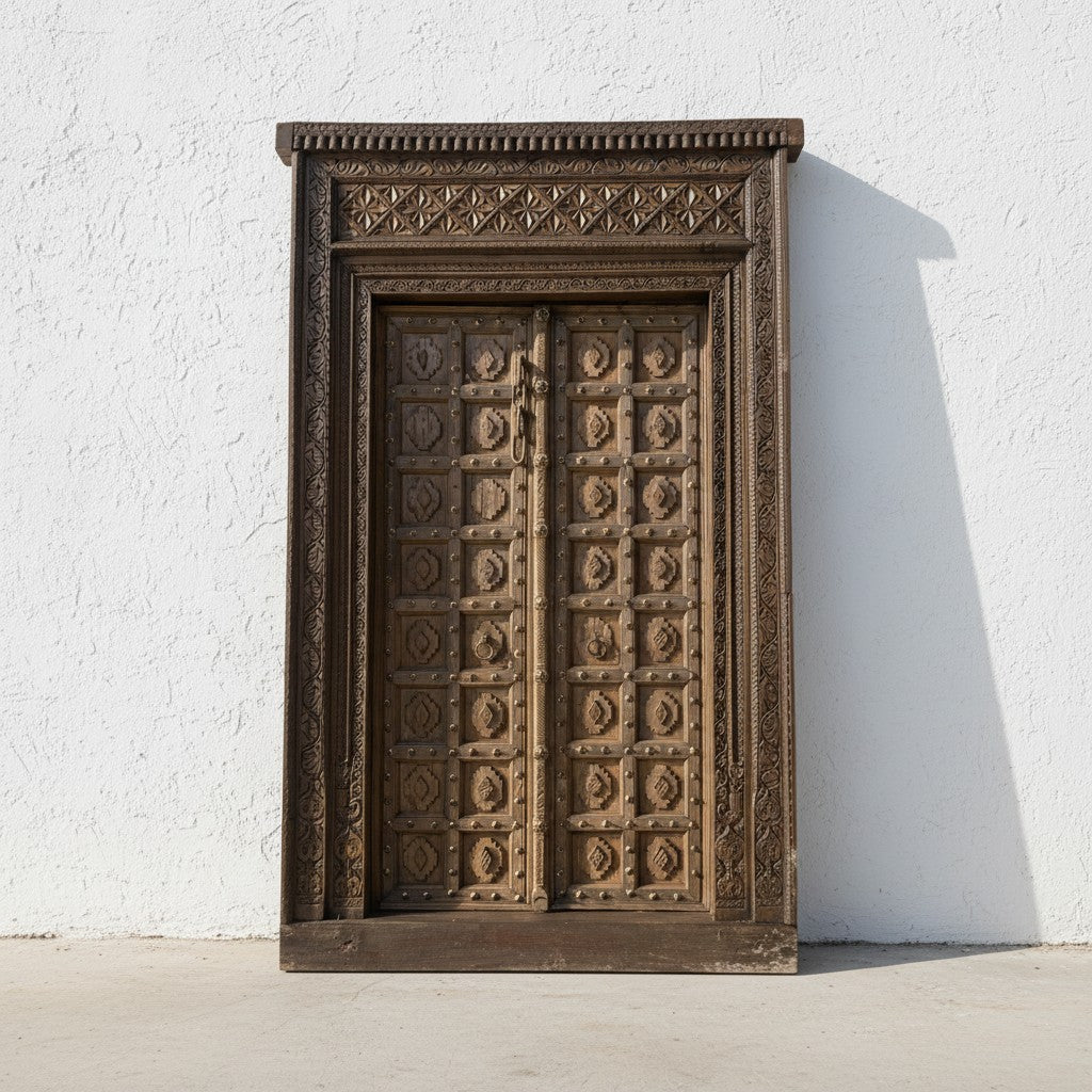 Mahal Handcarved Floral Door