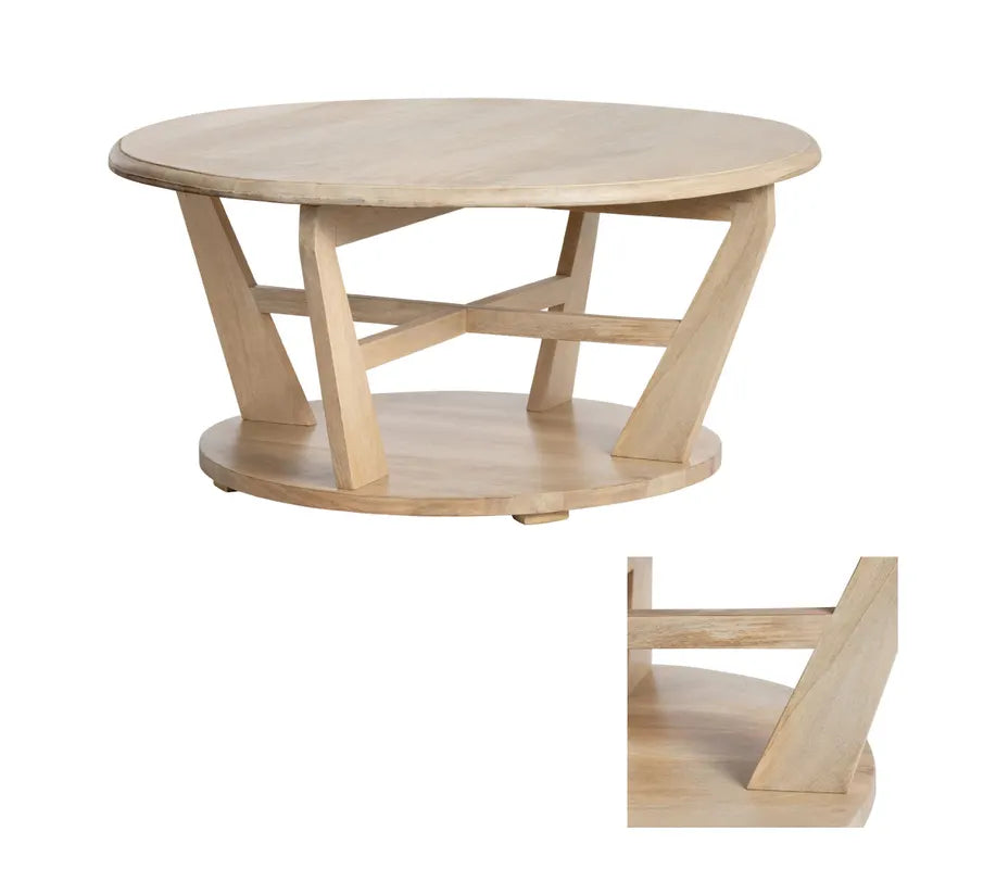 Natural wood coffee table