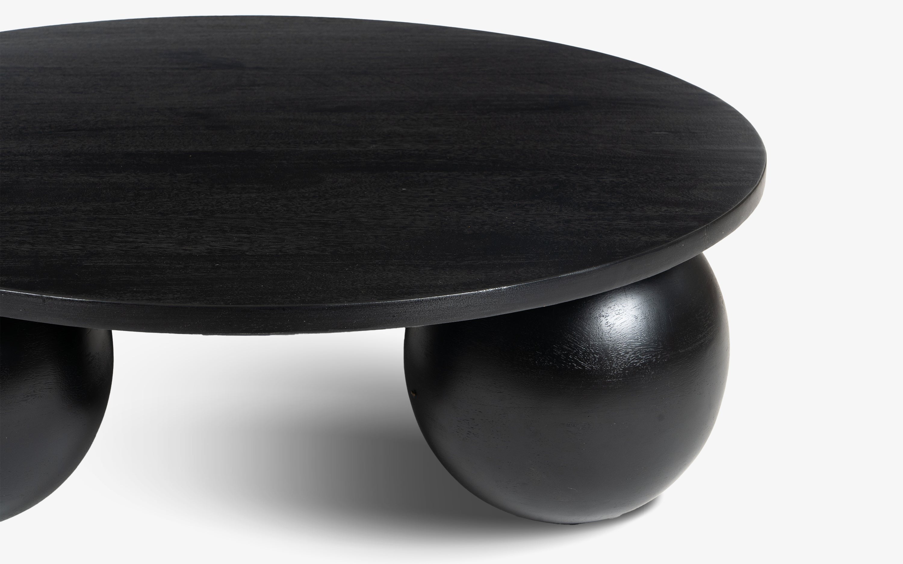 Orb Round Coffee Table | Handcrafted Mango Wood Living Room Centerpiece | RIVO HOMES