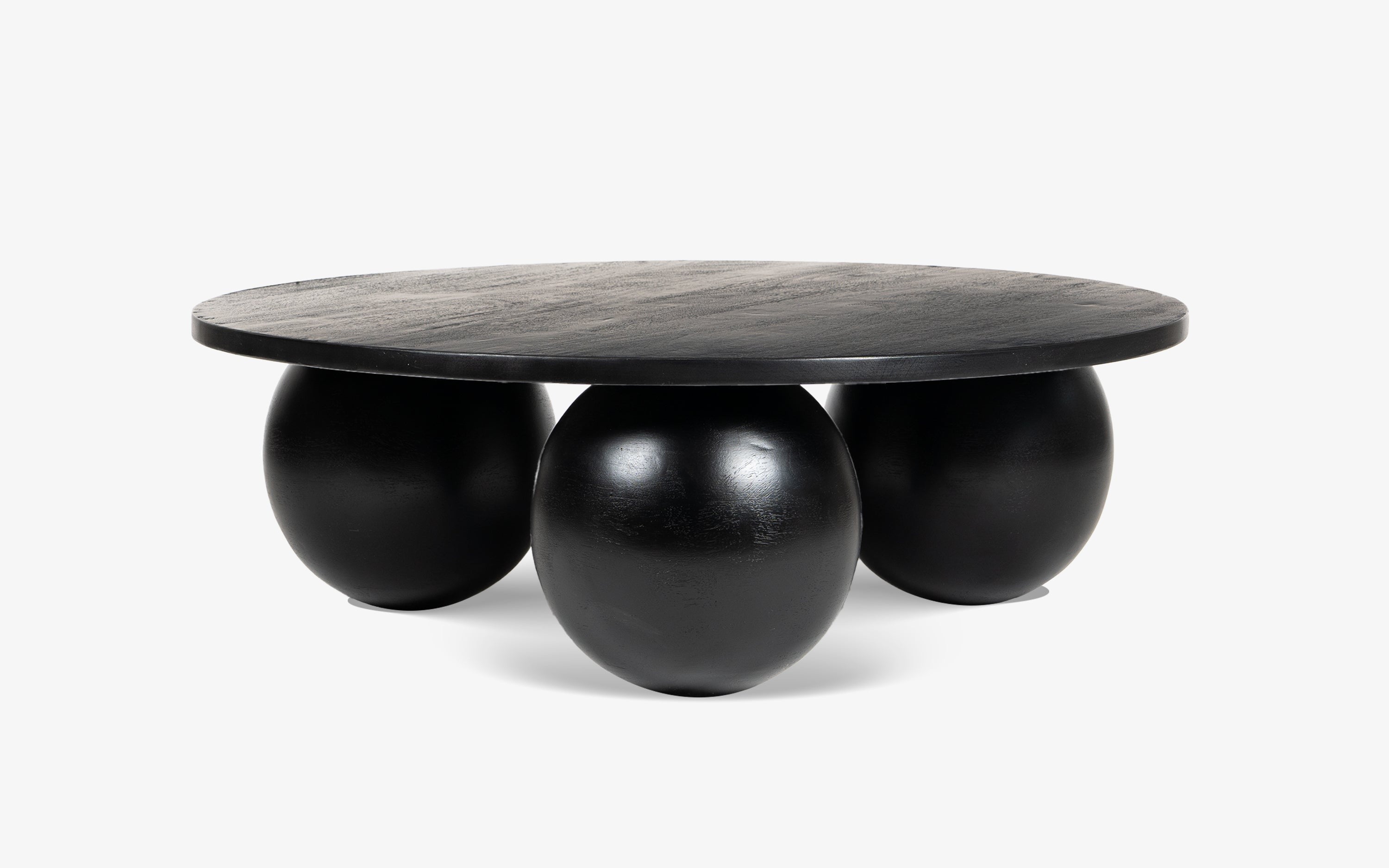 Orb Round Coffee Table | Handcrafted Mango Wood Living Room Centerpiece | RIVO HOMES