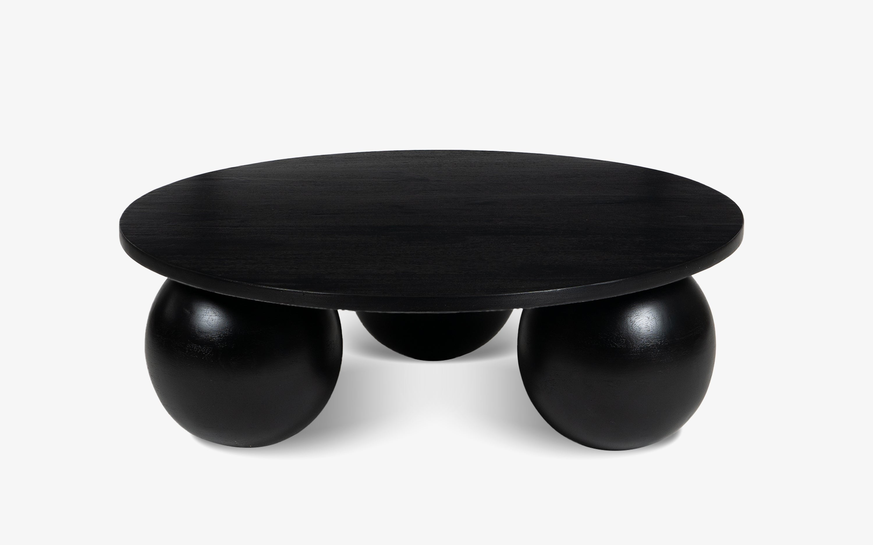 Orb Round Coffee Table | Handcrafted Mango Wood Living Room Centerpiece | RIVO HOMES