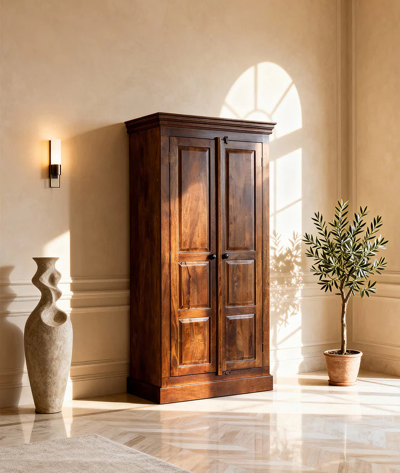 Solid wood wardrobe interior