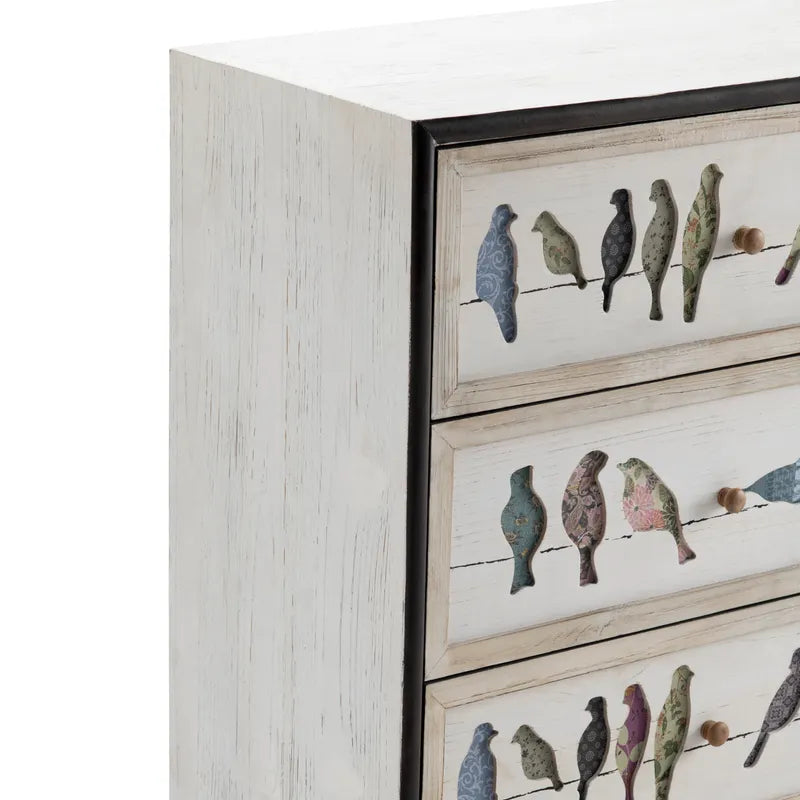 Three drawer wooden chest