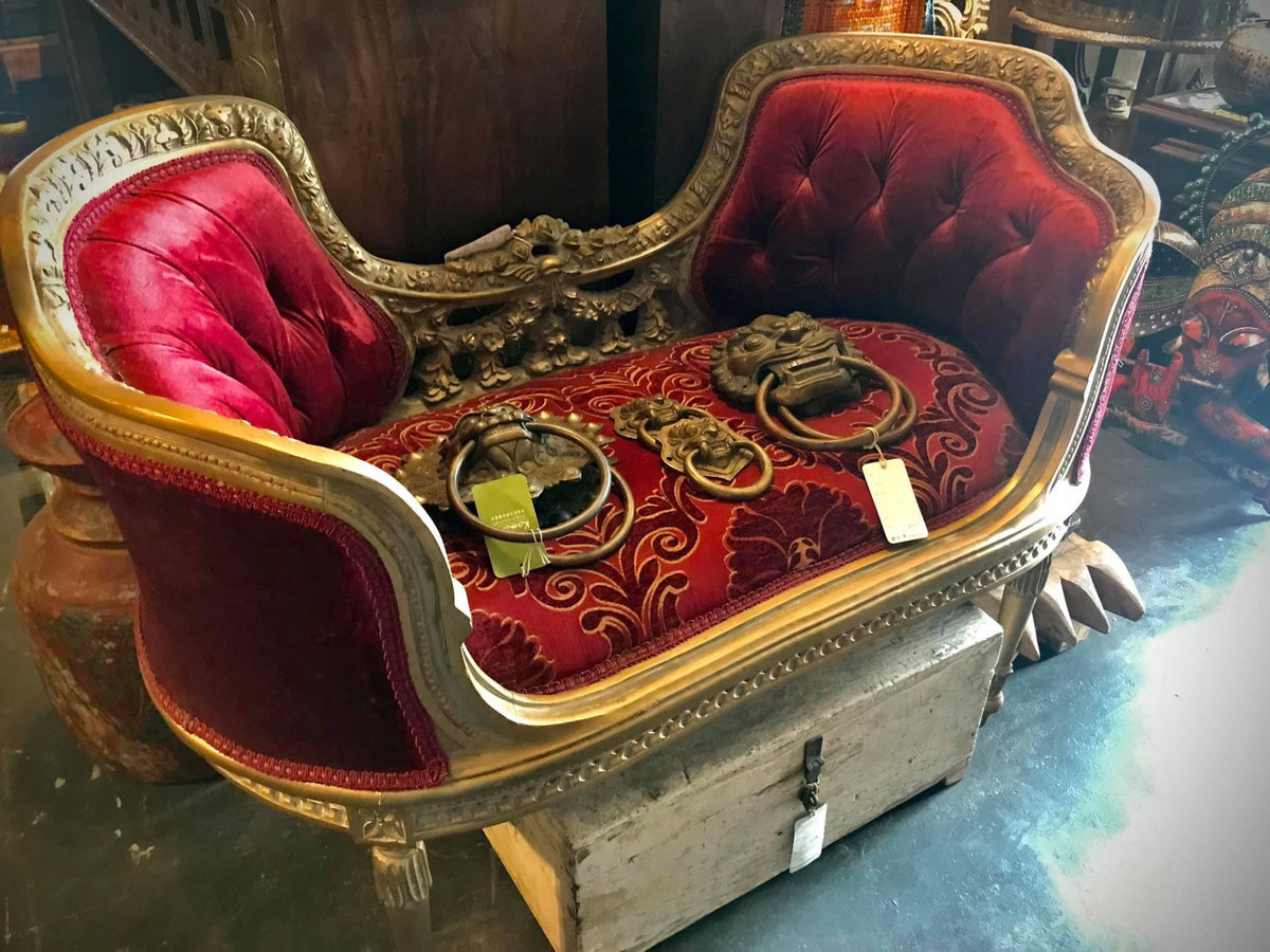 Velvet wooden frame sofa