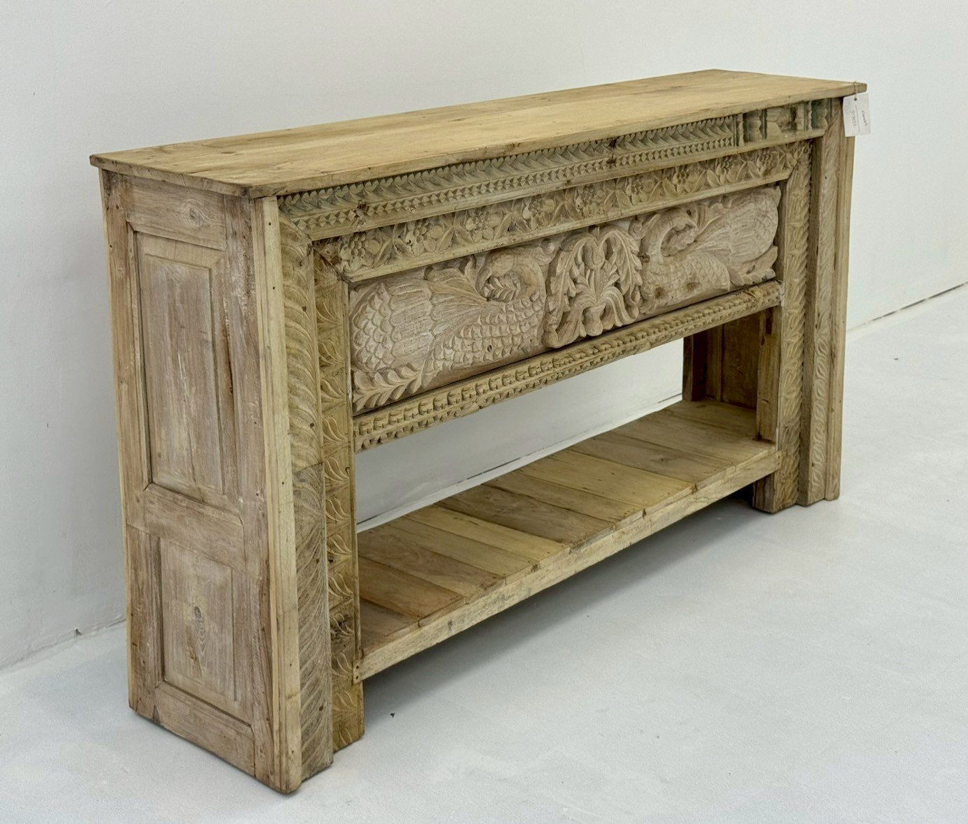 White Carved console