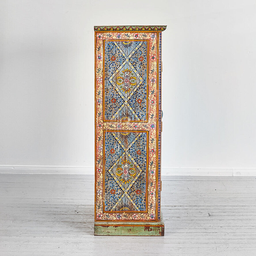 Mehendi Art Painted Wardrobe - Handcrafted 200cm Multicolor Solid Mango Wood Armoire (Copy)