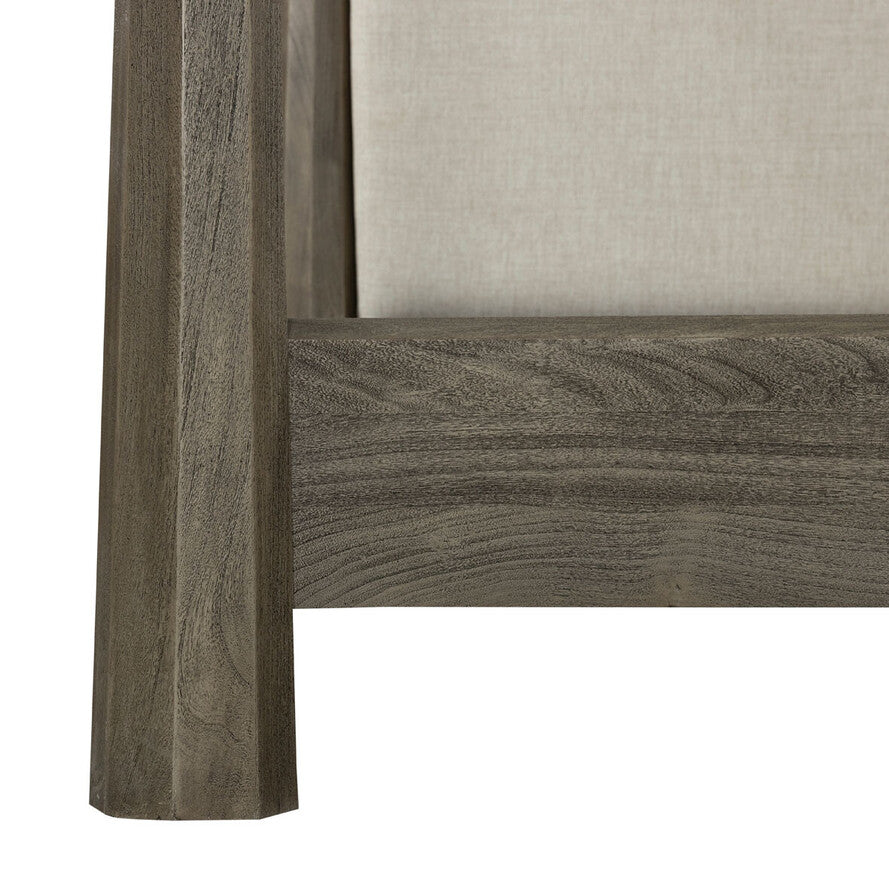 Close-up of a wooden frame with a neutral background
