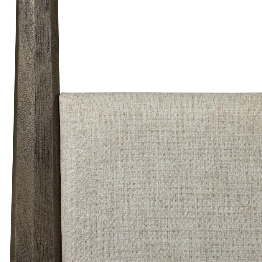 Close-up of a wooden frame and fabric surface