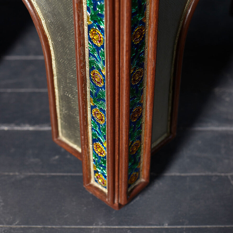 The Jodhpur Jewel Side Table | Handcrafted Mango Wood & Metal Accent Table | 54x54x61 cm