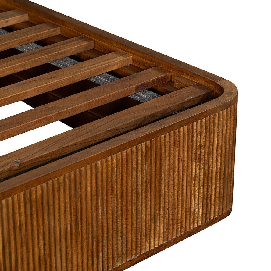 Modern Acacia Wood Double Bed