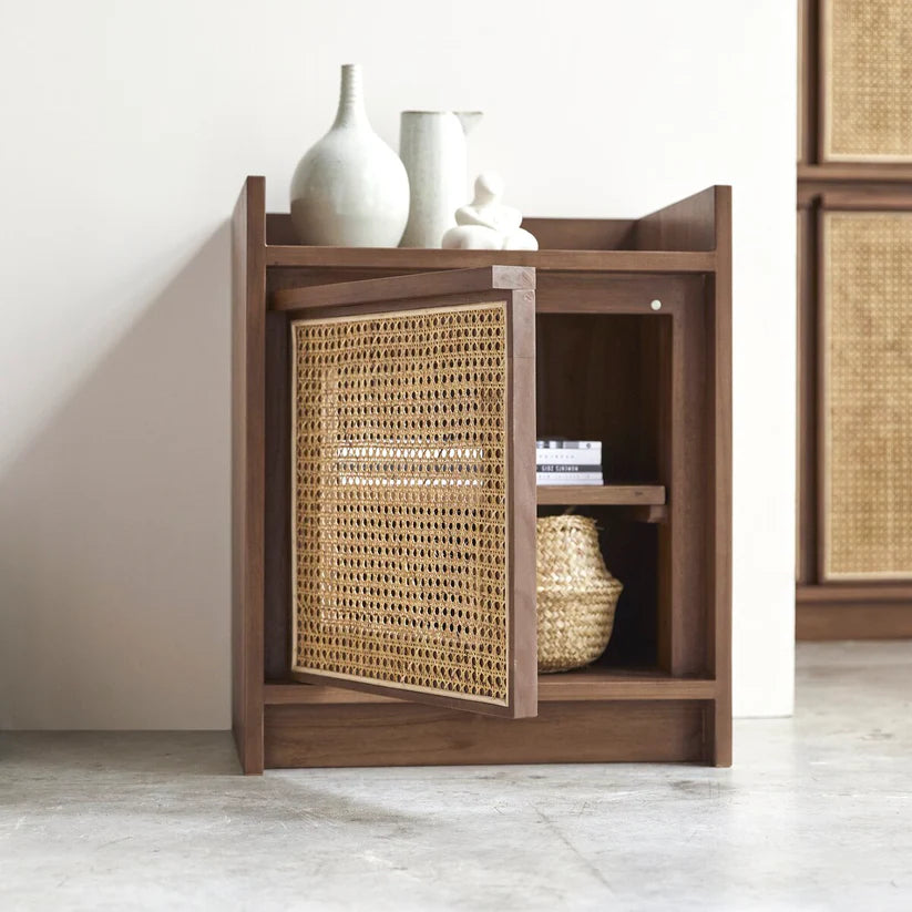acacia solid wood nightstand