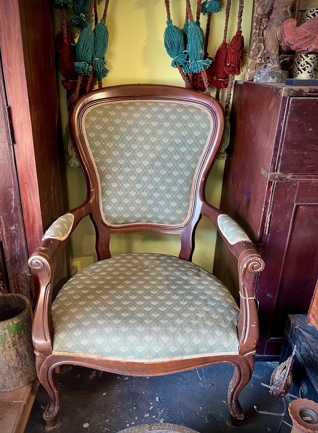 Antiquarian Floral Wooden Chair – Luxury Wooden Chairs with Classic European Design W62 x D45 x H100 cm - RIVO HOMES