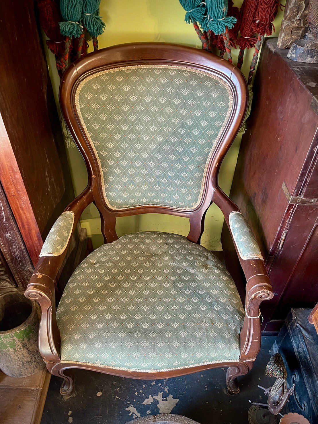 Antiquarian Floral Wooden Chair – Luxury Wooden Chairs with Classic European Design W62 x D45 x H100 cm - RIVO HOMES